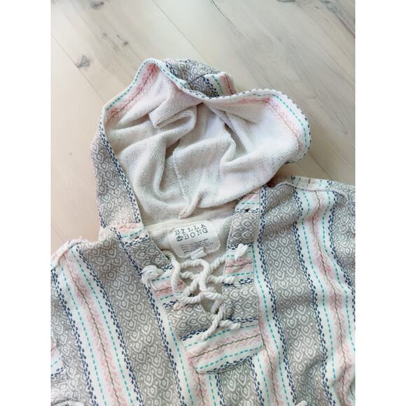 Billabong Beachy Hoodie Pastels Cream Size Medium Surfer Coastal Lace up - Picture 6 of 11